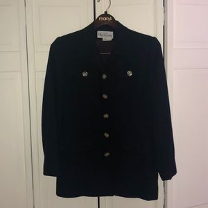 VINTAGE Oleg Cassini light jacket, navy blue.